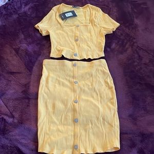 Fashion Nova Loosen up my Buttons Skirt set